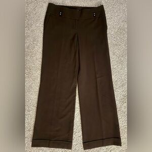 LOFT Brown Trousers with Pockets and Cuffs - Size 6 - EUC